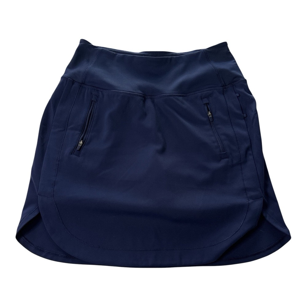 Athleta Fairway High Rise Golf Skort 18" Navy Blue Sz Small 657682 Pockets Mini
